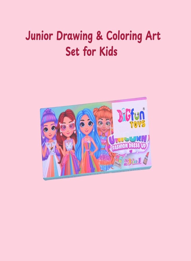 ILEARNNGROW Junior Drawing & Coloring Art Set for Kids with Colour Pencils, Crayons, Watercolours and Sketch Pens | Creative Art Kit for Children | Multicolour (Pack of 1) - Image 2